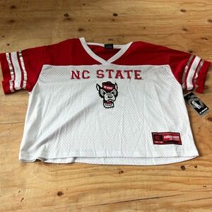 NEW NC State Wolfpack Womens Cropped Crew Jersey Large Colosseum Football Shirt